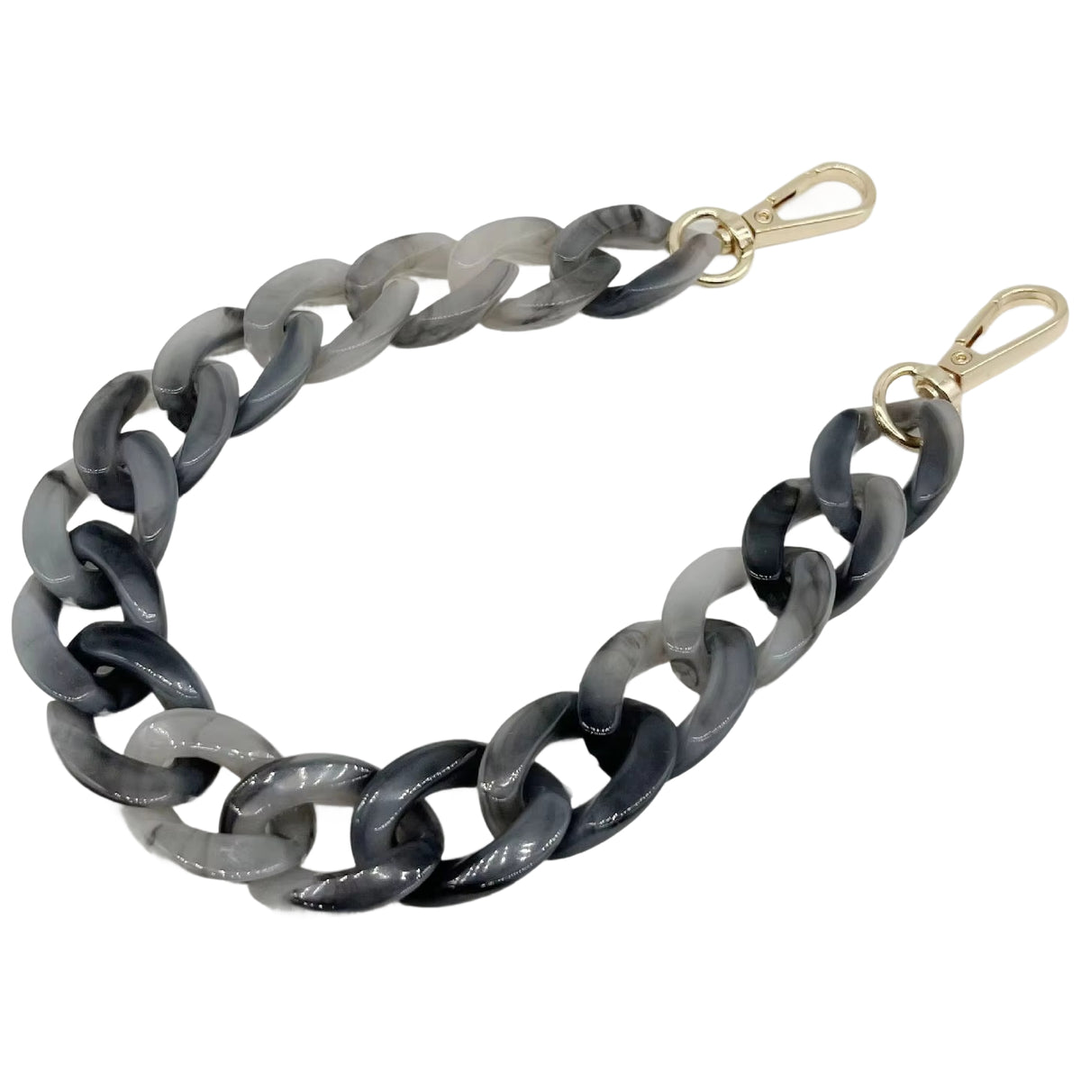 Large Acrylic Flat Chain Strap 14.57 Inch Replacement Handle for Handbags, Purses, and DIY Crafts