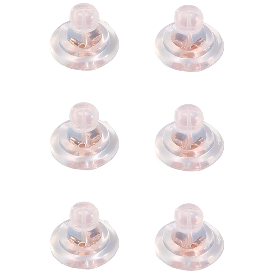 Silicone Earring Backs Replacements Locking Hypoallergenic Clear Stud Backings for Heavy Droopy Earrings