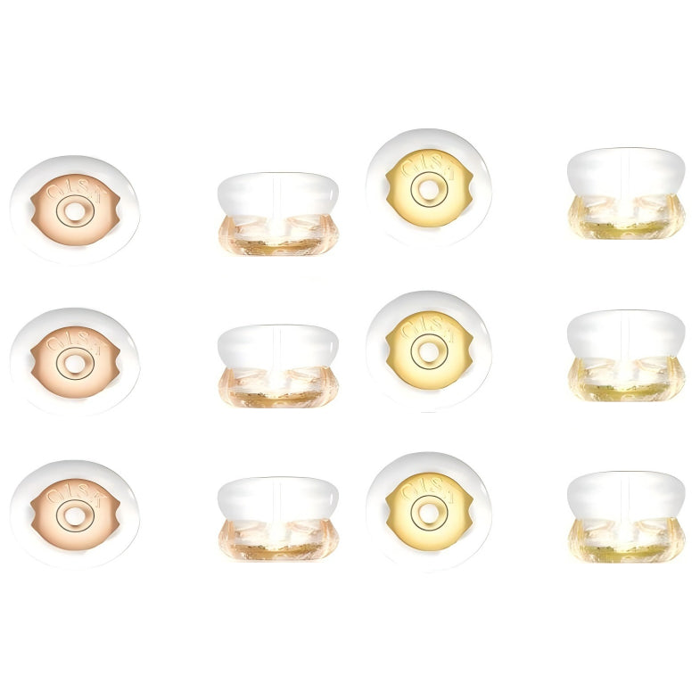 Silicone Locking Earring Backs for Studs and Heavy Earrings Hypoallergenic Clear, Pack of 12