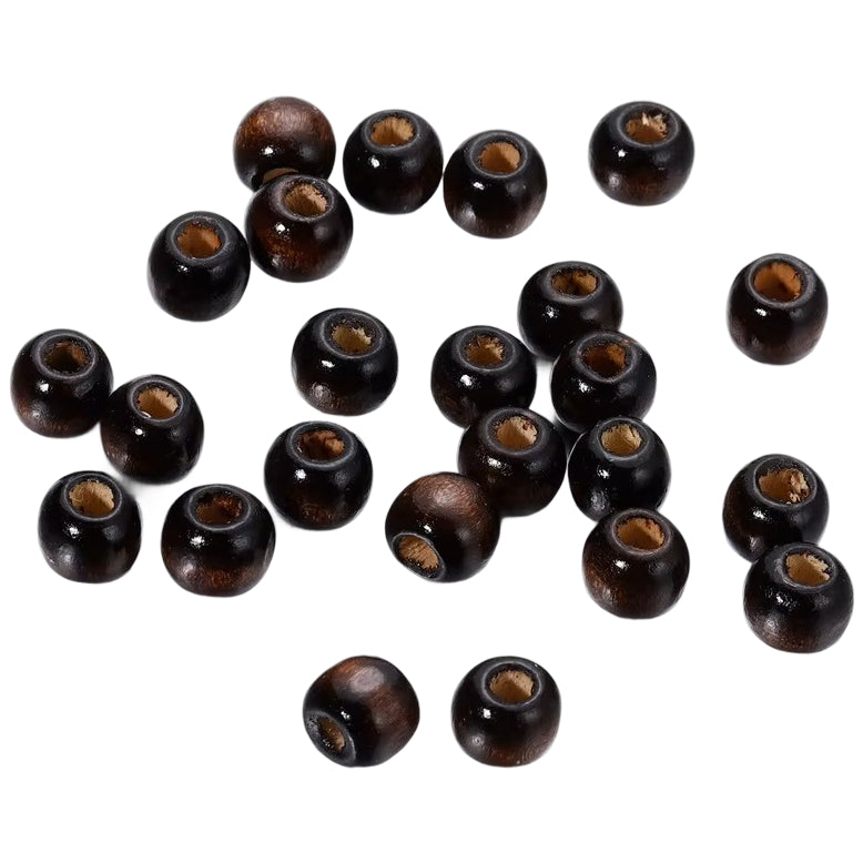 Natural Maple Wood Round Beads 9x10mm for Jewelry, Macrame, Hair, and DIY Crafts, Pack of 100