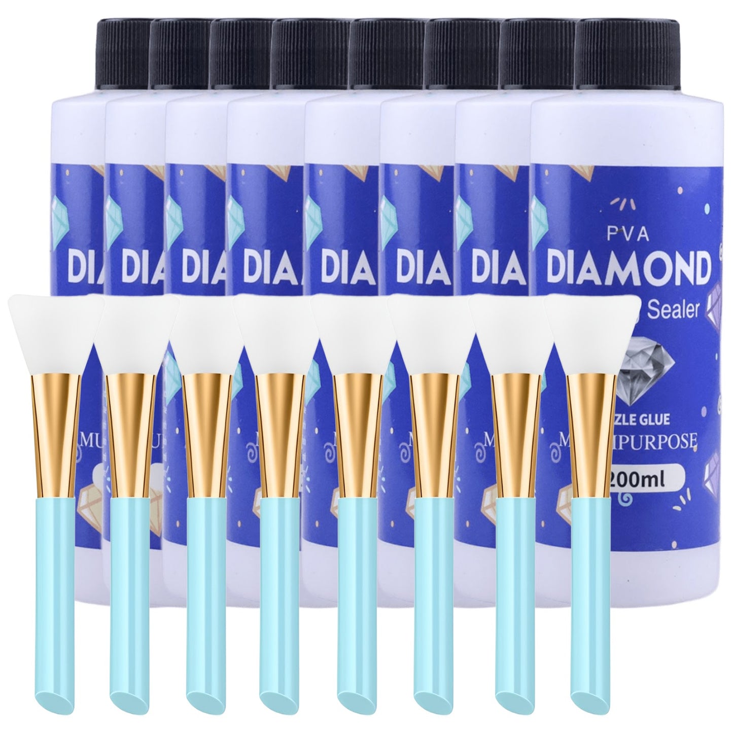 200ML Diamond Painting Sealer Glue with Silicone Brush for 5D Diamond Art and Jigsaw Puzzles