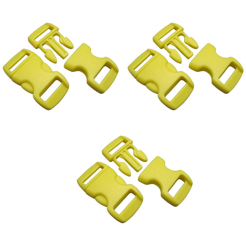 1 Inch Side Release Buckles Dual Adjustable Plastic Clips for Webbing Straps, Pack of 6