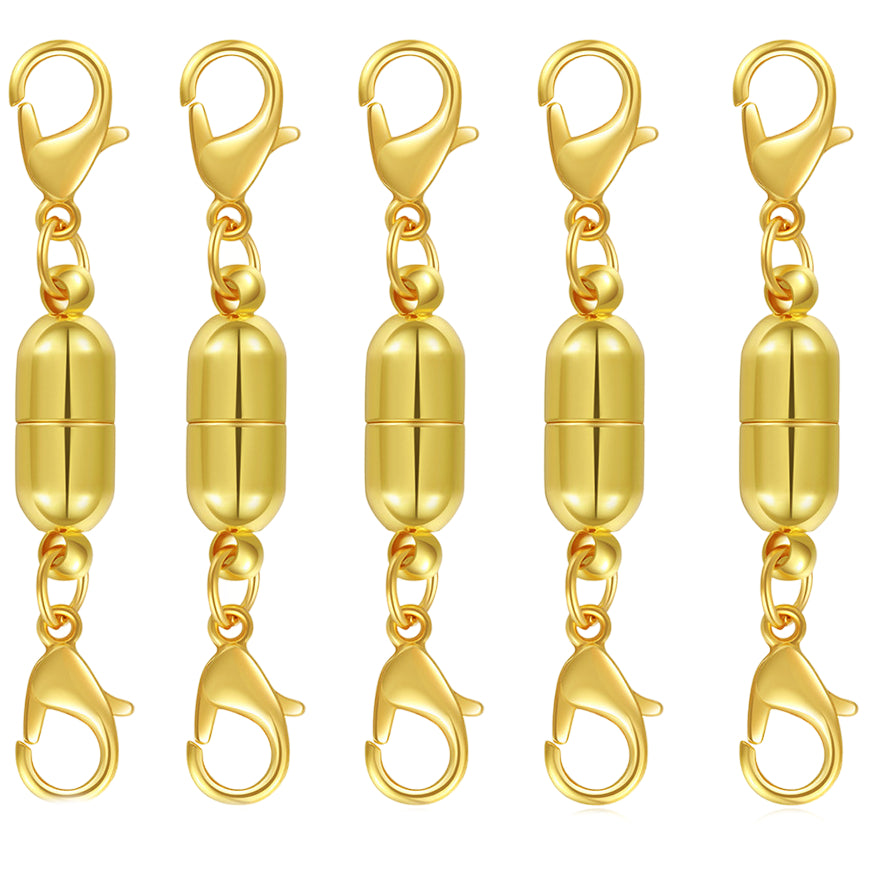 14K Gold and Silver Magnetic Double Lobster Clasp Extenders for Necklaces and Bracelets