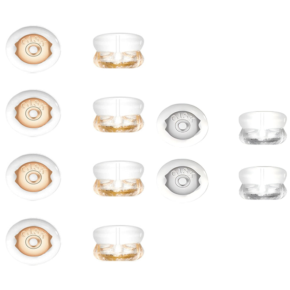 Silicone Locking Earring Backs for Studs and Heavy Earrings Hypoallergenic Clear, Pack of 12