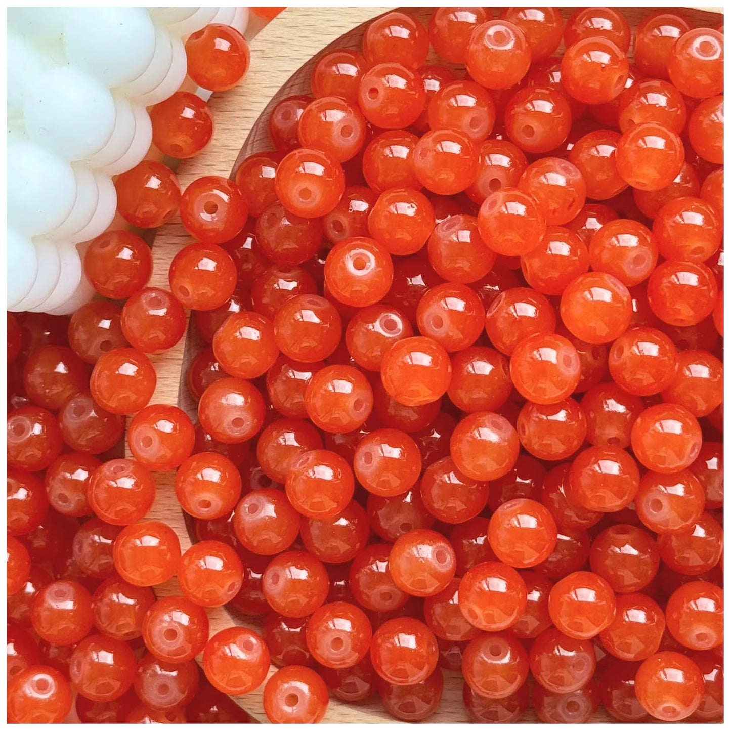 8mm Natural Rose Quartz Gemstone Round Beads for Jewelry Making, Pack of 100