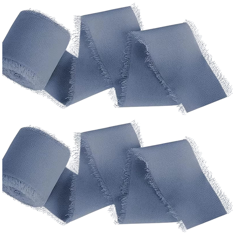 Chiffon Silk Ribbon 1.5 Inch x 10 Yards for Wedding Bouquets, Invitations, and Decorations, Pack of 2