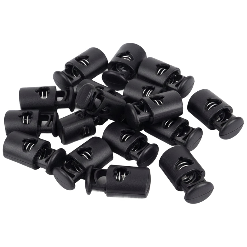 Plastic Cord Lock Single Hole Spring Toggle Stopper for Shoelaces Drawstrings Bags Clothing and Paracord