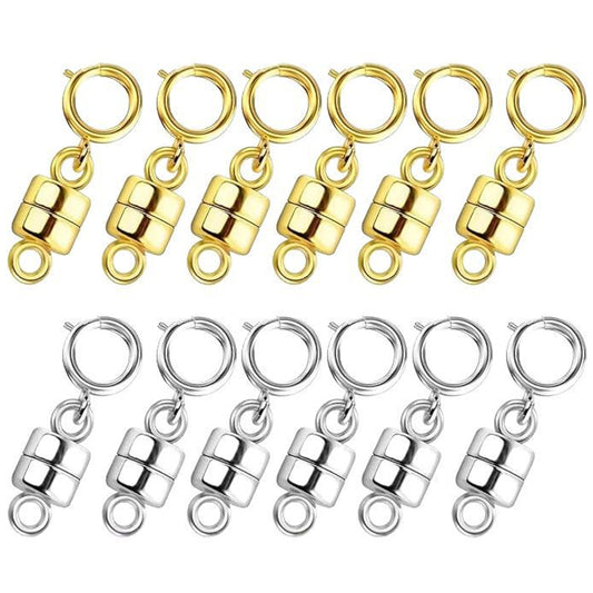 Strong Magnetic Necklace Clasps and 14K Gold Silver Bracelet Converters for Women