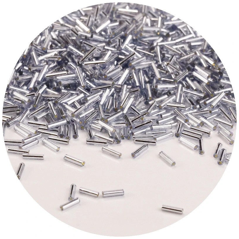 Glass Bugle Beads 2x6mm Mini Tube Seed Beads for Jewelry Making Crafts, Pack of 1200