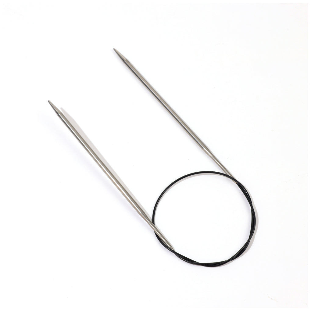 24 Inch Stainless Steel Circular Knitting Needle Size US 6 (4mm) with Flexible Red Cable