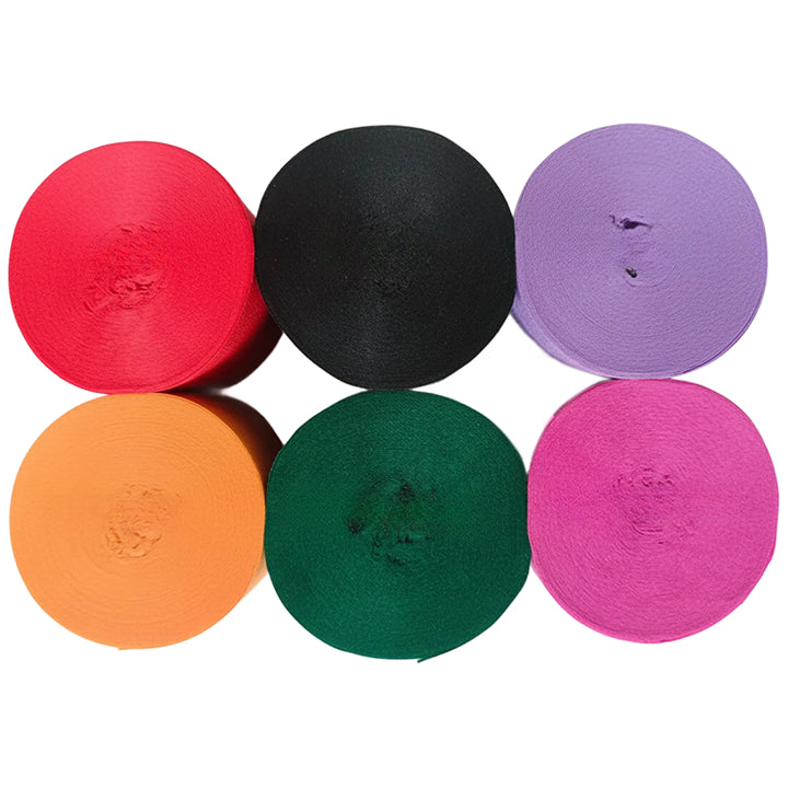 Crepe Paper Streamers 82ft Each Roll for Birthday, Wedding, and Party Decorations 1.77 Inch, Pack of 6