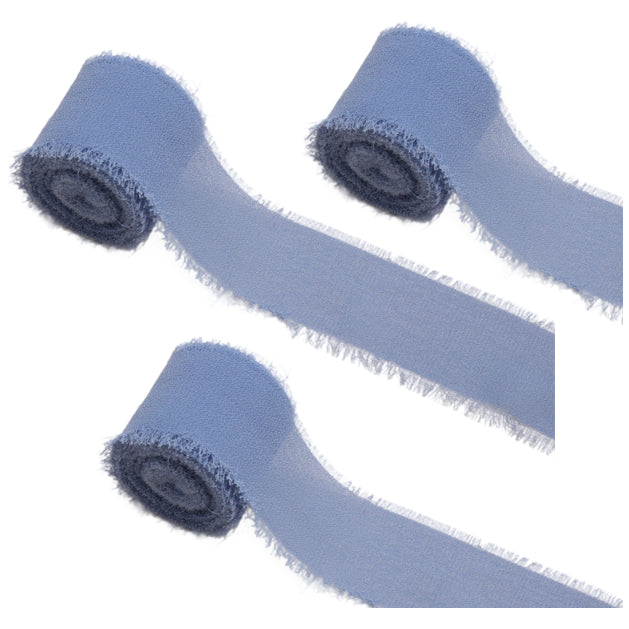 1.5 Inch Chiffon Ribbon 3 Rolls 15 Yards Total for Wedding Bouquets and Floral Decorations