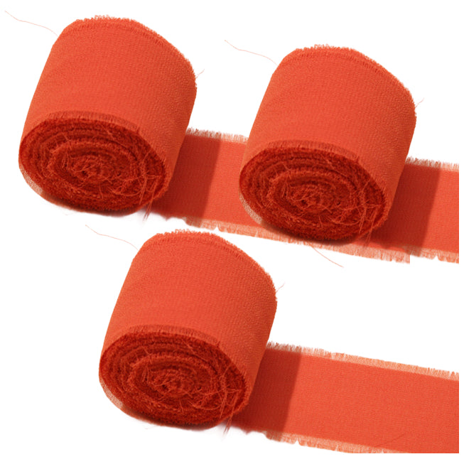 1.5 Inch Chiffon Ribbon 3 Rolls 15 Yards Total for Wedding Bouquets and Floral Decorations