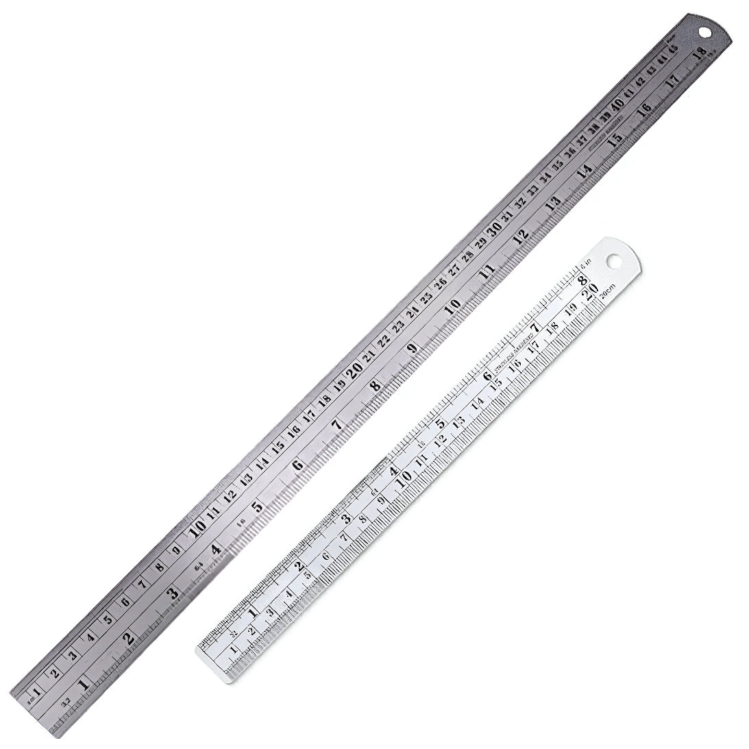 Stainless Steel Ruler with Conversion Table Metal Measuring Rule for School Office Engineering and DIY Use