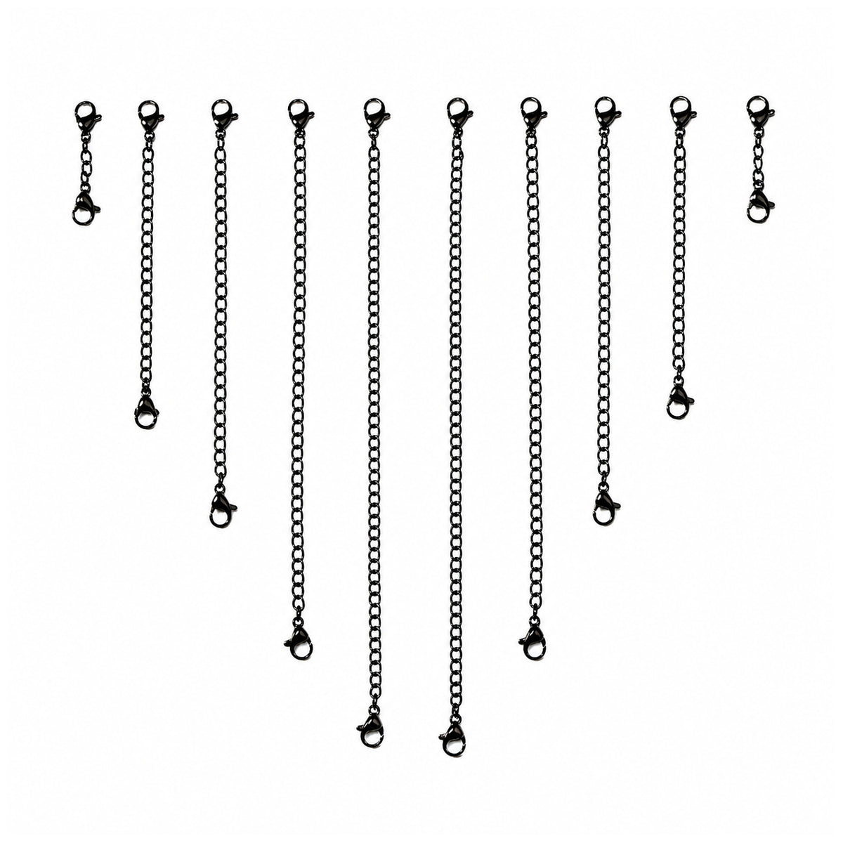 Stainless Steel Necklace Extender Chains for Bracelets Jewelry Making and Adjustable Necklace Length, Set of 10
