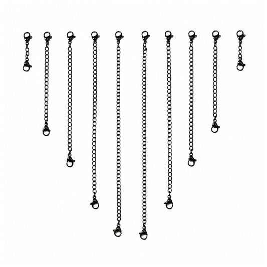 Stainless Steel Necklace Extender Chains for Bracelets Jewelry Making and Adjustable Necklace Length, Set of 10