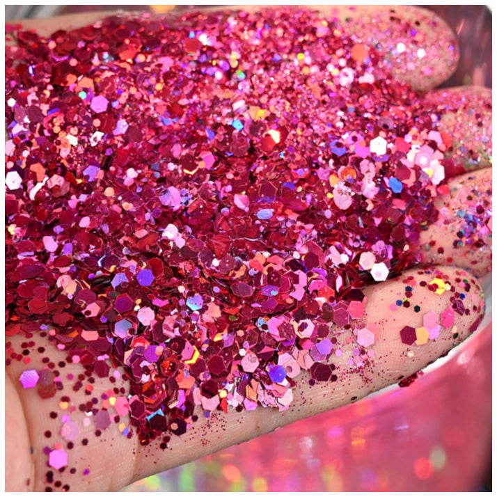 160g Holographic Chunky Glitter for Resin Art, Nails, Face, Hair, Tumblers, Crafts, and DIY Decorations