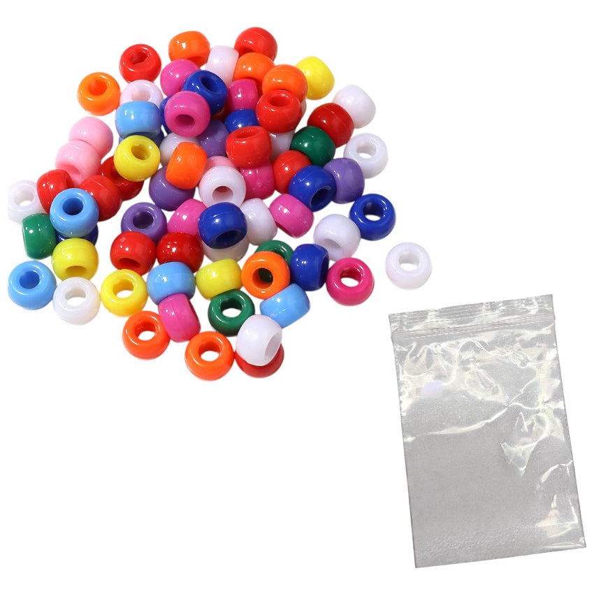 Plastic Pony Beads for Bracelets, Hair Braids, Jewelry Making and DIY Craft Projects