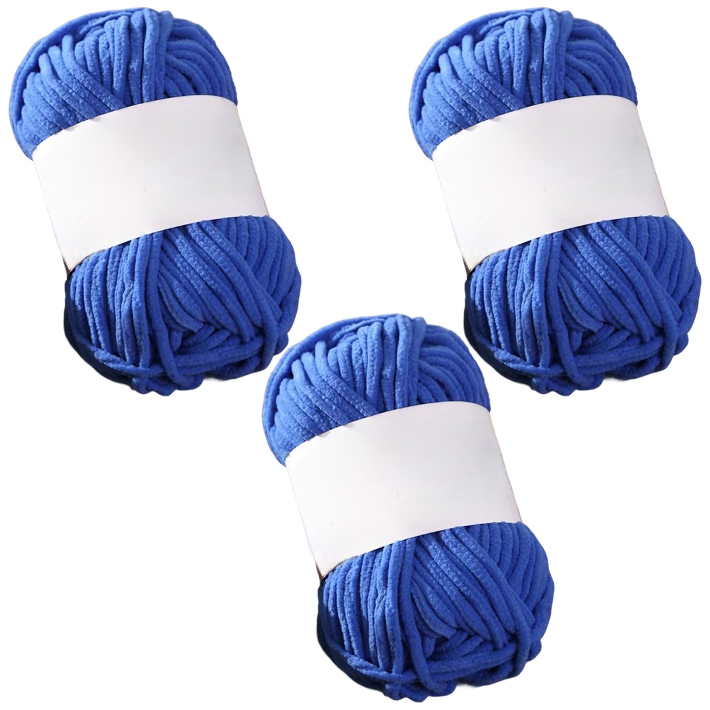 Soft Chenille Velvet Yarn for Crocheting Knitting Weaving Blankets and DIY Craft Projects 50 Grams/1.76oz 93 yards, Pack of 3