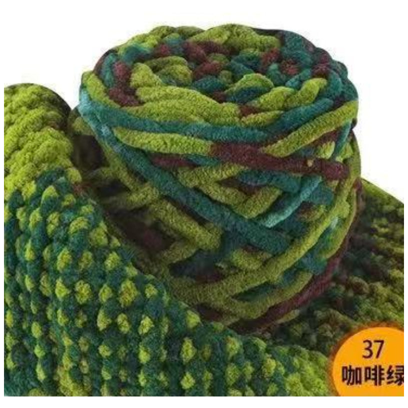 5mm Super Bulky Icicle Chenille Blanket Yarn 100g/3.53oz, 72 Yards for Knitting & Crocheting Crafts
