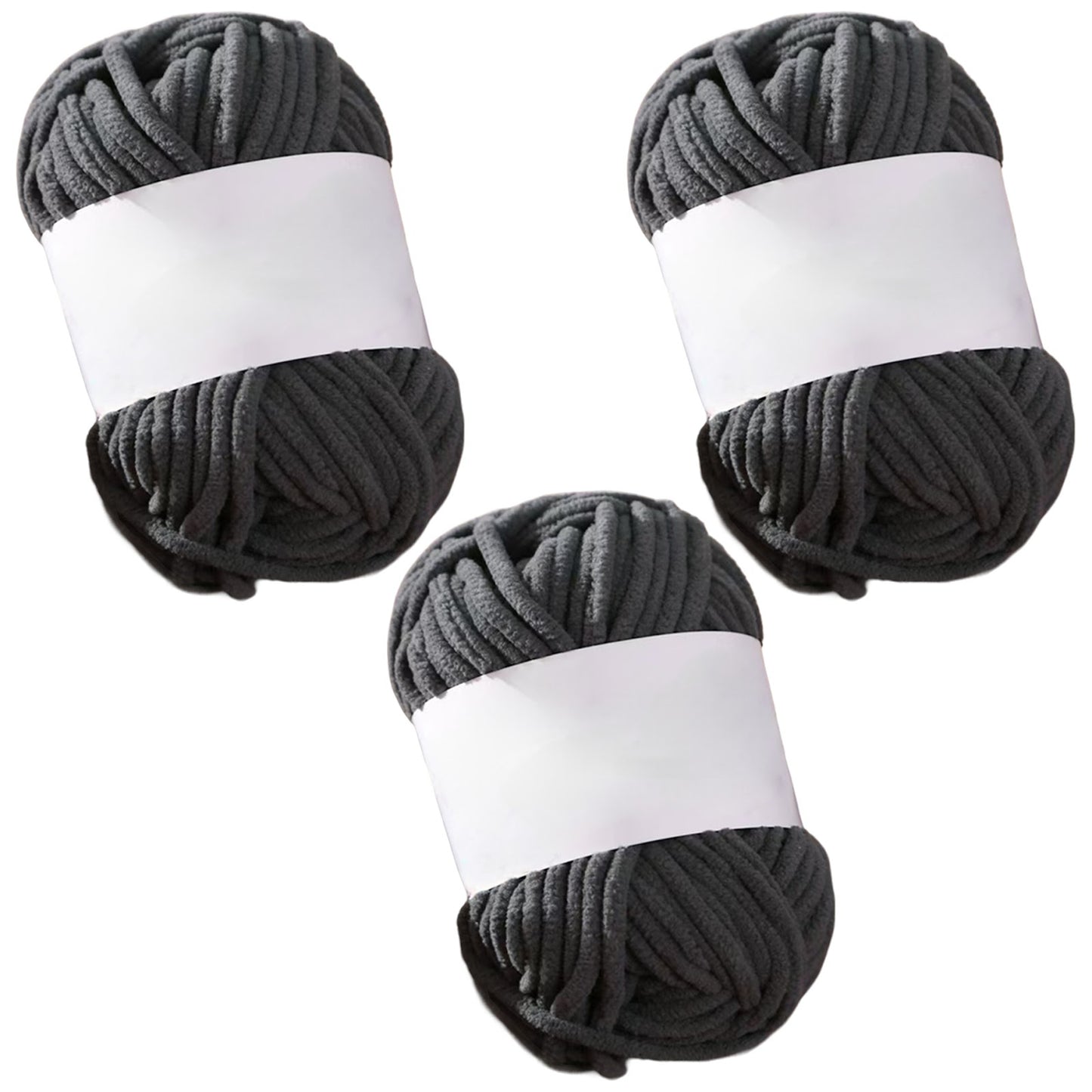 Soft Chenille Velvet Yarn for Crocheting Knitting Weaving Blankets and DIY Craft Projects 50 Grams/1.76oz 93 yards, Pack of 3