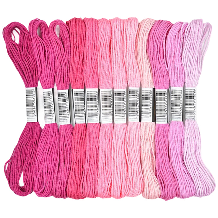12 Skeins Embroidery Floss 6 Ply Polyester Variegated Threads 105 Yards for Cross Stitch Bracelet Knitting Craft