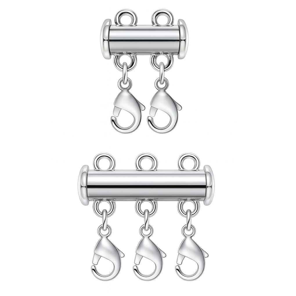 Magnetic Slide Lock Necklace Layering Clasp Connector for Multi Strand Chains and Secure Jewelry Fastening