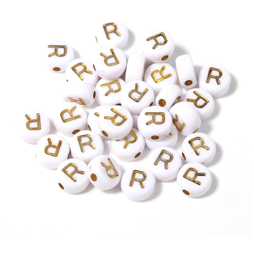 Alphabet Letter Beads 4x7mm Acrylic Round Beads for Bracelets Necklaces Keychains DIY Jewelry, Pack of 300