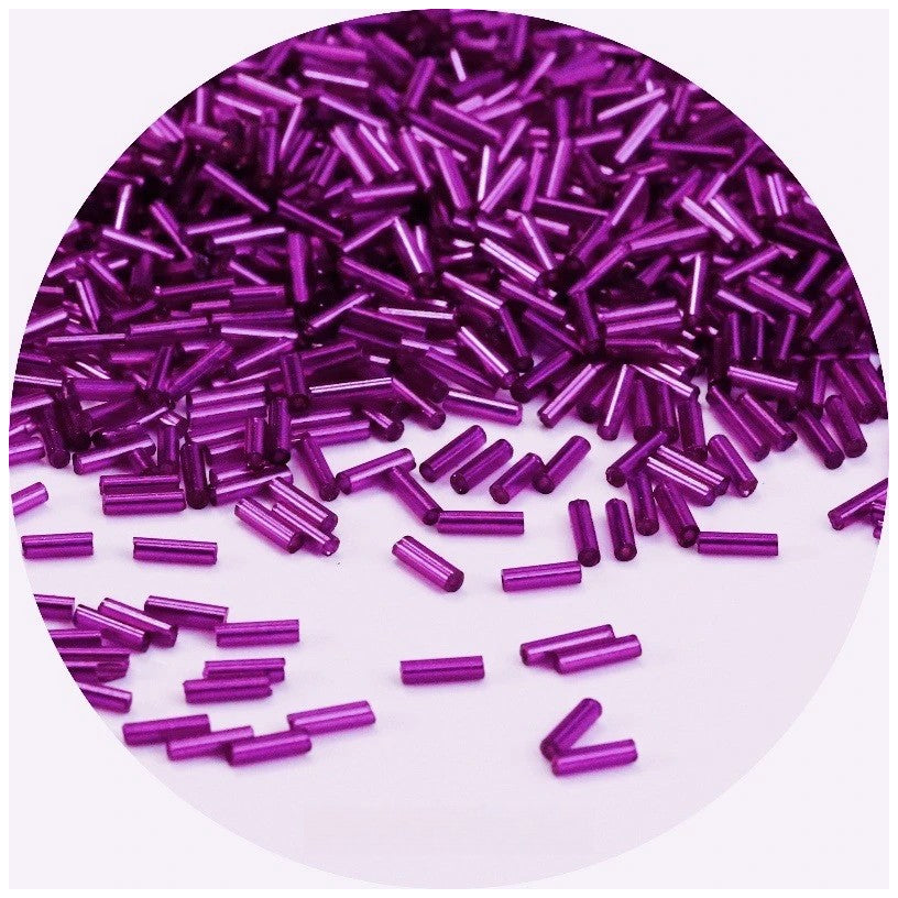 Glass Bugle Beads 2x6mm Mini Tube Seed Beads for Jewelry Making Crafts, Pack of 1200
