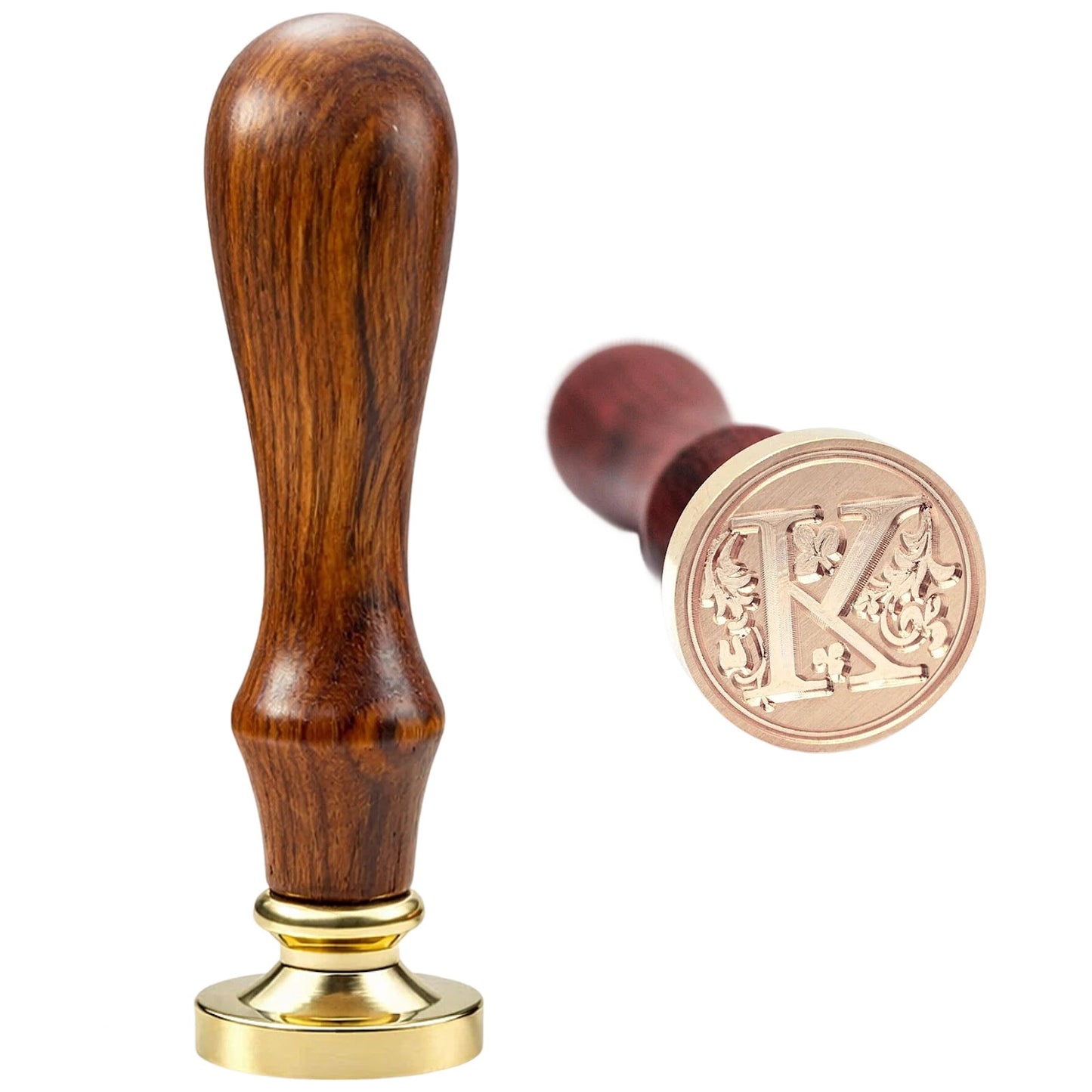 Traditional Initial Alphabet Wax Seal Stamp Brass Head Wooden Handle for Cards Envelopes Gift Wrap Wedding Invitations