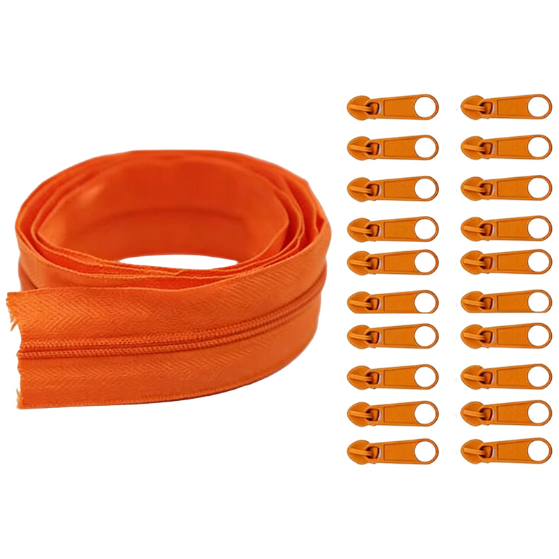 Nylon Coil Zipper 10 Yards with 20 Sliders for DIY Sewing Bags Garments and Crafts