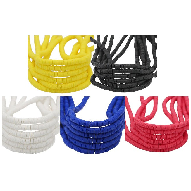 6mm Heishi Clay Beads Multicolor Polymer Disc Beads for Bracelet and Jewelry Making, Pack of 3500