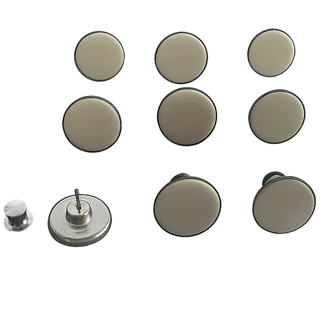 8 Sets Adjustable 17mm Metal Jean Buttons with Pins for Pants and Loose Jeans