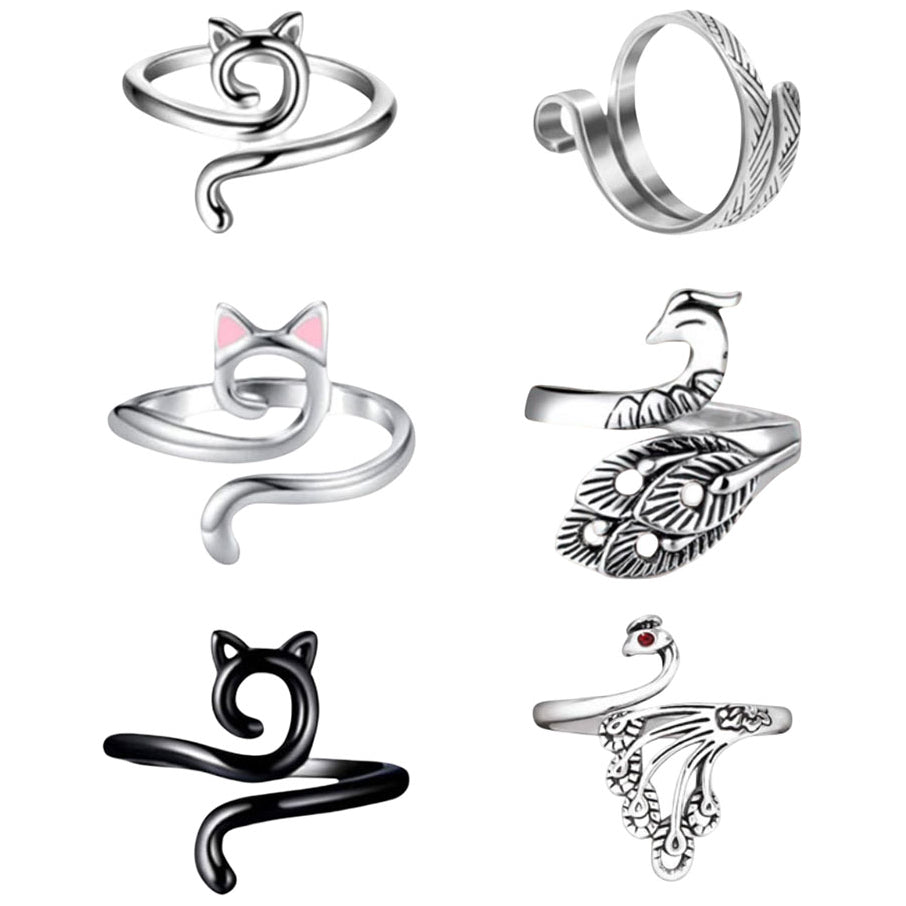 6pcs Adjustable Metal Yarn Guide Rings with Box for Faster Knitting and Crochet Projects