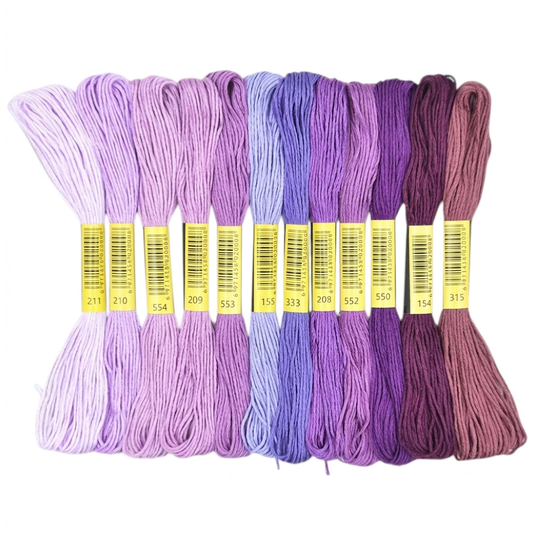 Embroidery Floss Set for Cross Stitch, Friendship Bracelets, Crafts, and DIY Projects, Pack of 12