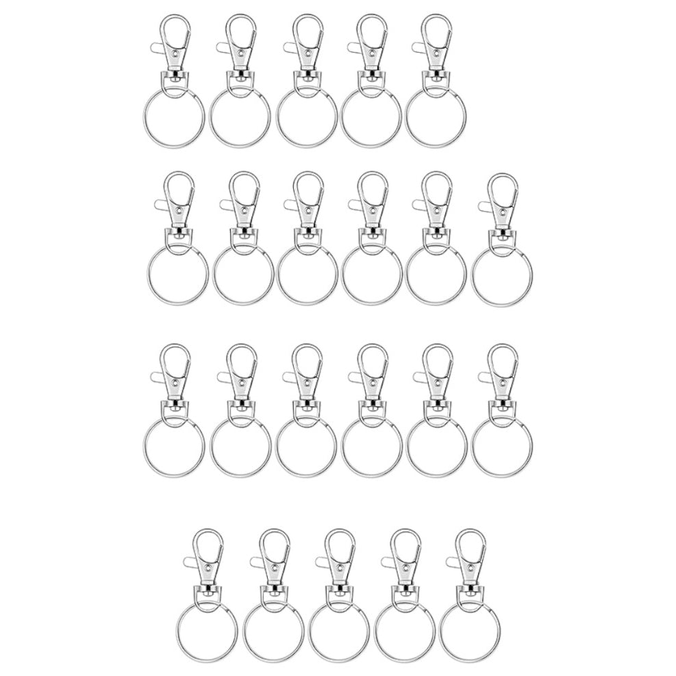 Lobster Claw Clasps and Key Rings for Keychain Jewelry Making and Craft Projects Silver