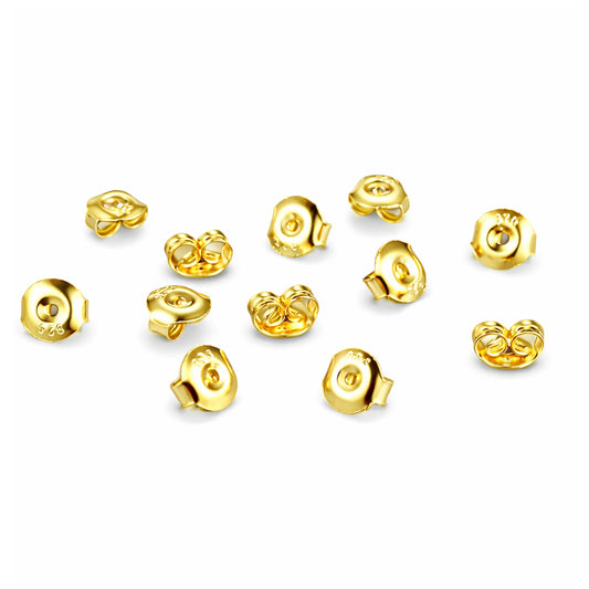 Hypoallergenic Earring Backs Replacements Secure Locking Stud Nuts for Earring Posts Jewelry Repair and DIY, Pack of 12