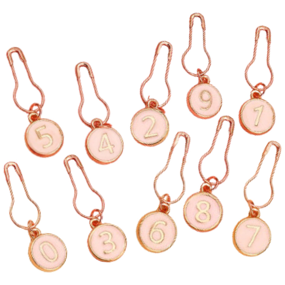 Colorful Enamel Stitch Marker Charms with Clasps for Knitting, Crochet, and Crafting