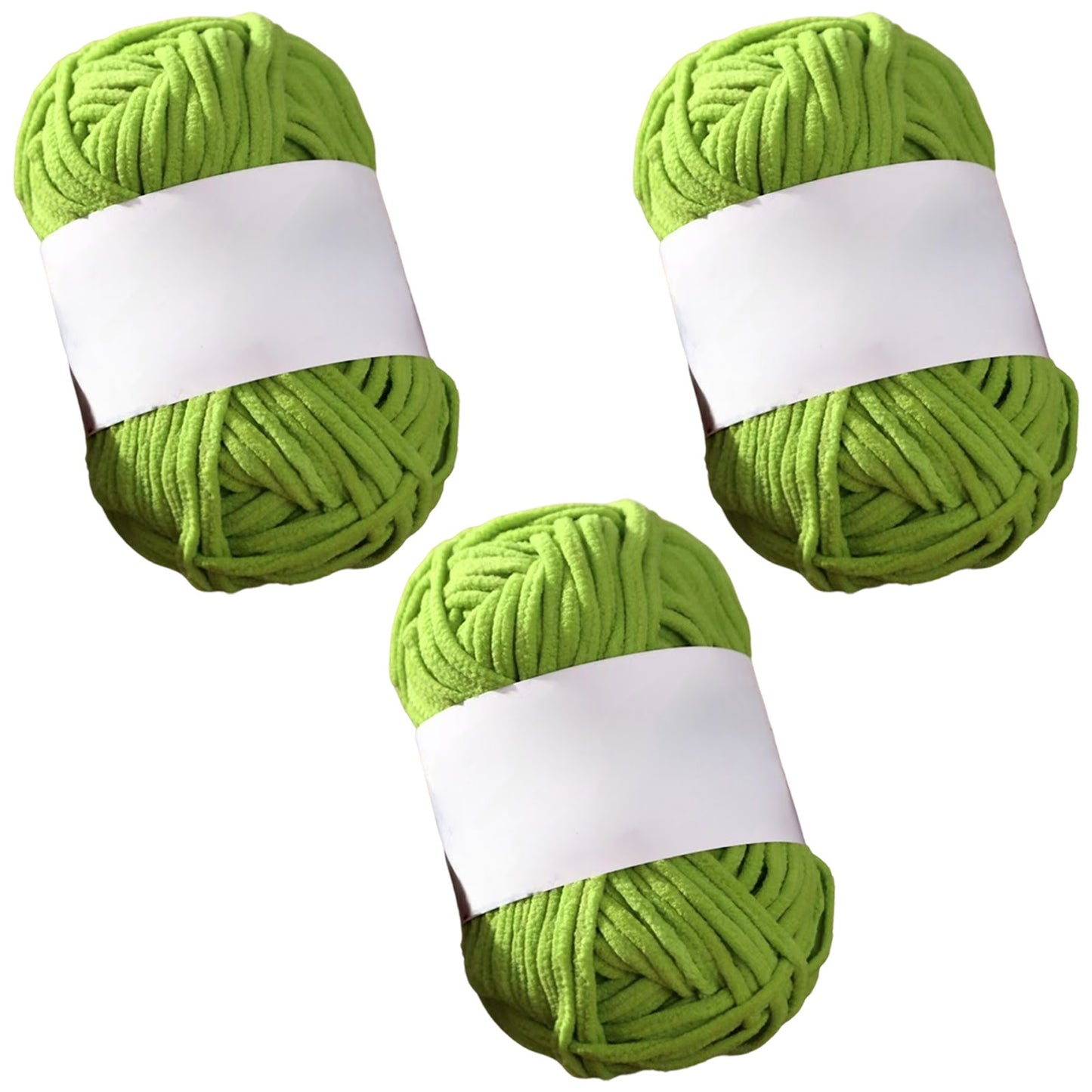 Soft Chenille Velvet Yarn for Crocheting Knitting Weaving Blankets and DIY Craft Projects 50 Grams/1.76oz 93 yards, Pack of 3