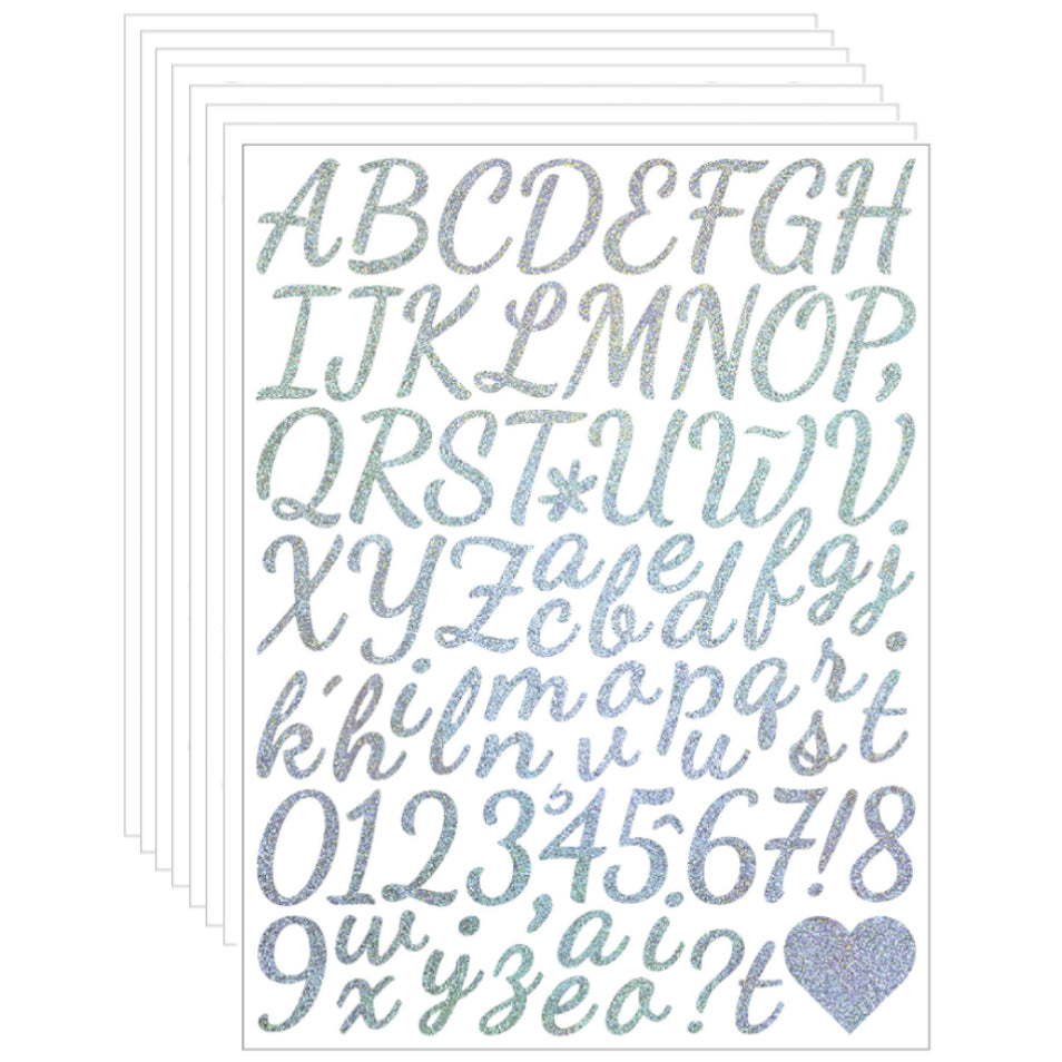 Glitter Vinyl Letter and Number Stickers Self Adhesive Waterproof Decals for Crafts Signs Mailbox DIY Decoration, Pack of 8