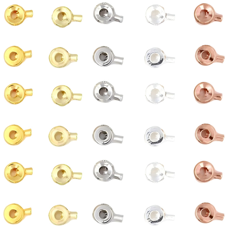 Stopper Crimp Beads 3.2mm Spacer Locks for Jewelry Making Bracelets and Necklaces, Pack of 30