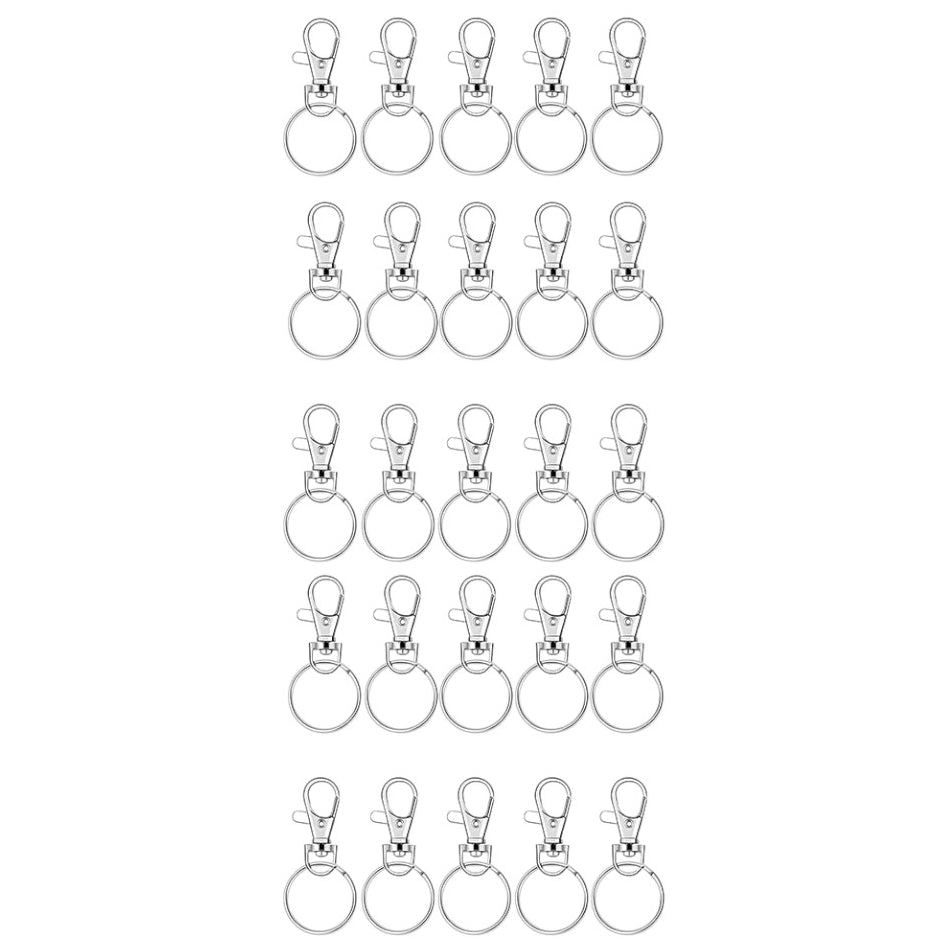 Lobster Claw Clasps and Key Rings for Keychain Jewelry Making and Craft Projects Silver