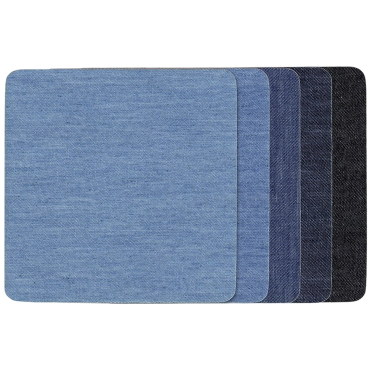 Denim Iron-On Jean Patches with Strong Adhesive, Assorted Shades for Inside and Outside Clothing Repair