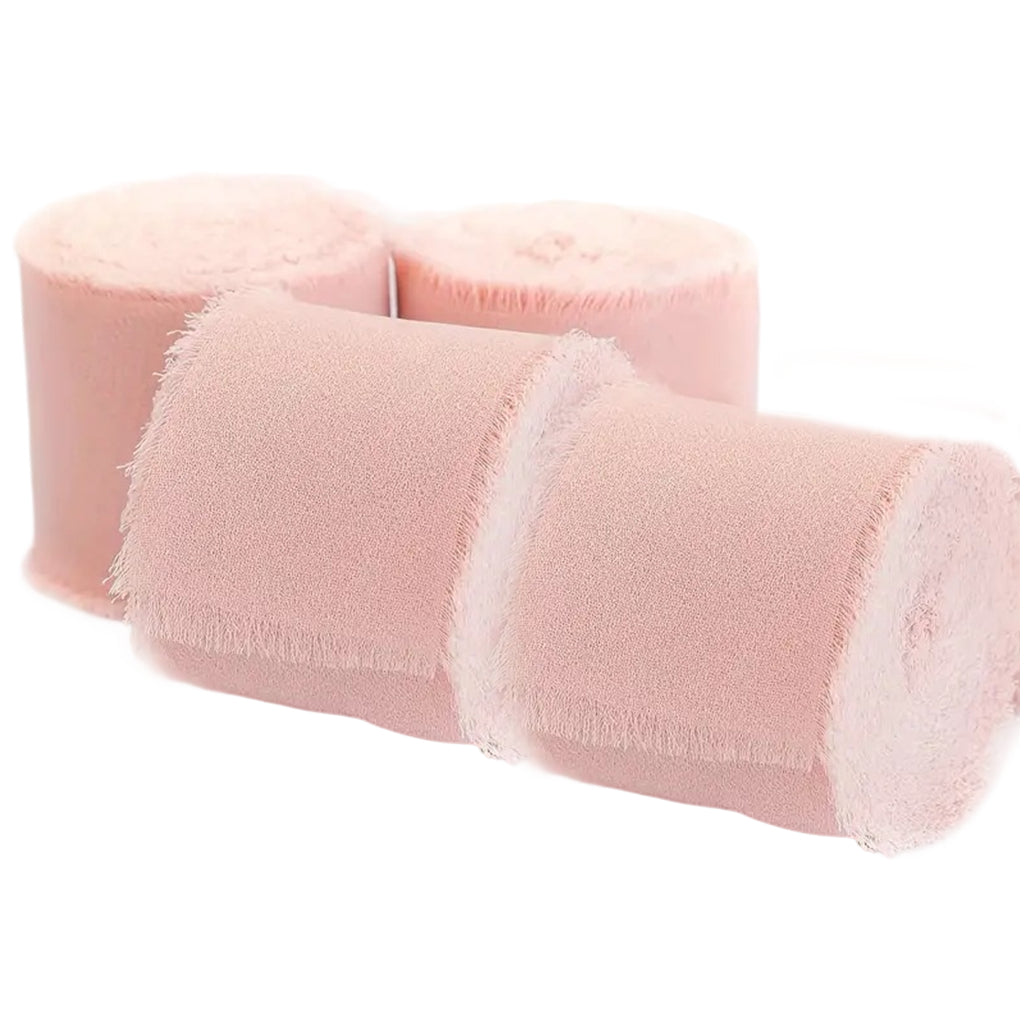 Chiffon Ribbon Rolls 1.5 Inch 5.5 Yards for Gift Wrapping Weddings Parties Floral DIY Crafts, Pack of 4