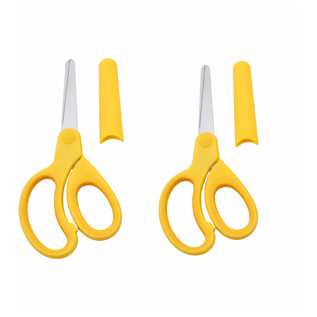 5 Inch Kids Safety Scissors with Blunt Tip and Cover for Toddler Paper Cutting Crafts Ages 4-9