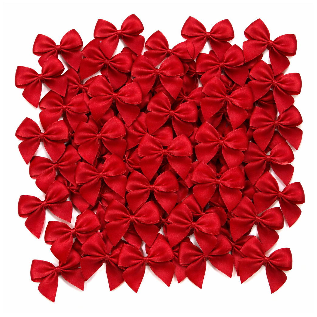 1 Inch Mini Satin Ribbon Bows for DIY Crafts Wedding Decor and Gift Box Decoration