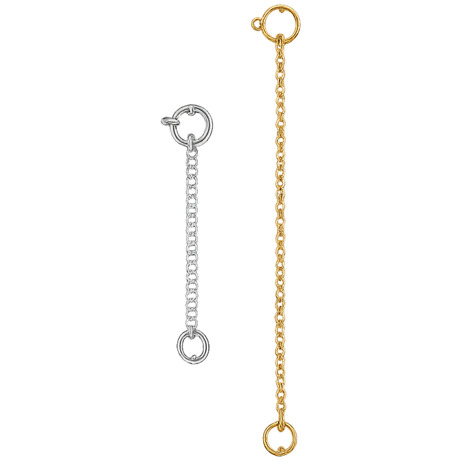 14K Gold Necklace Extender Chain 925 Sterling Silver Bracelet Anklet Extension Chain for Jewelry