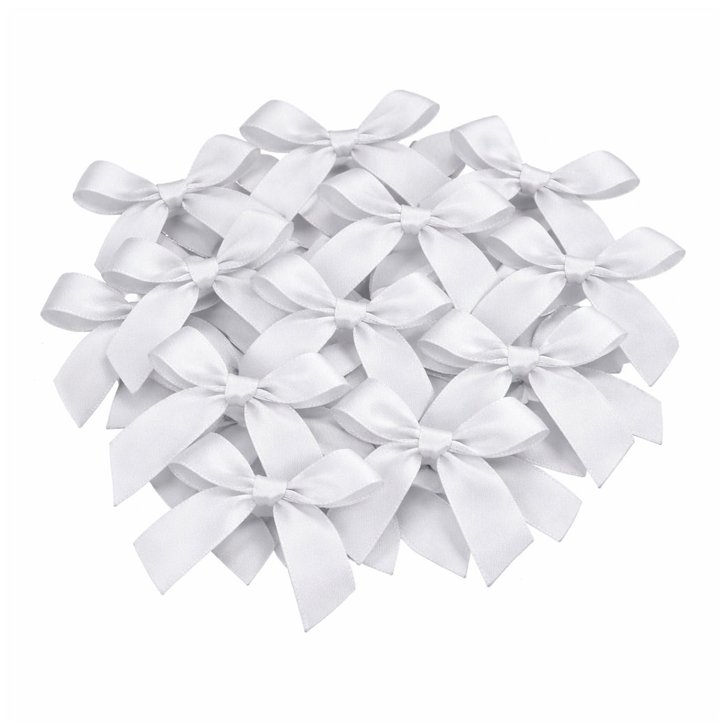Mini Satin Ribbon Bows 4cm Hand Tied Fabric Flowers for DIY Crafts Gift Packaging Decorations, Pack of 50