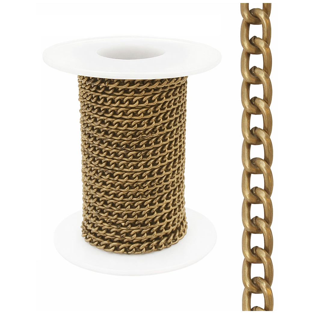 Plated Iron Rolo Link Cable Chain Roll for Jewelry Making Necklace Bracelet and DIY Craft Supplies