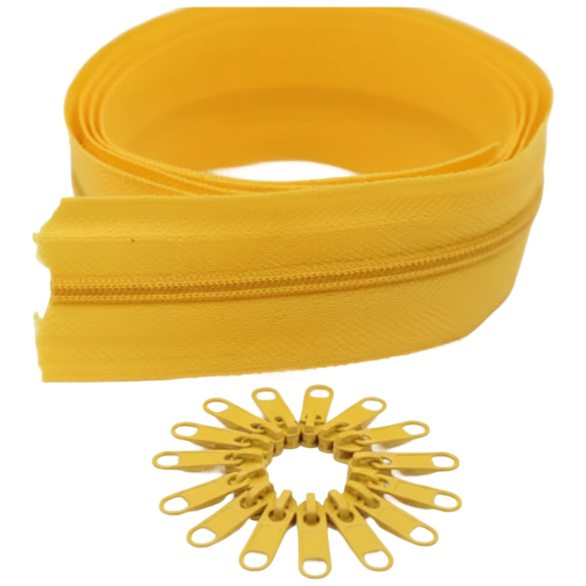10 Yard Nylon Coil Zipper Roll with 25 Sliders Bulk Sewing Zippers for Bags Clothing Cushions and DIY Crafts